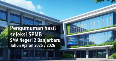 Pengumuman hasil seleksi SPMB SMA Negeri 2 Banjarbaru TA 2025 / 2026