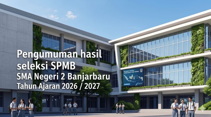 Pengumuman hasil seleksi SPMB SMA Negeri 2 Banjarbaru TA 2026 / 2027