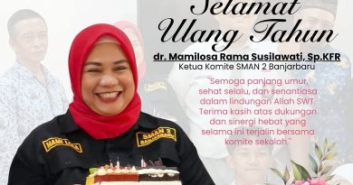 Selamat Ulang Tahun Ketua Komite SMAN 2 Banjarbaru, dr. Mamilosa Rama Susilawati, Sp.KFR